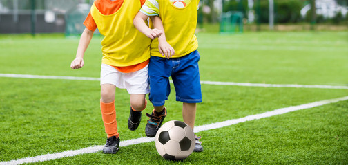kids playing football soccer match © matimix