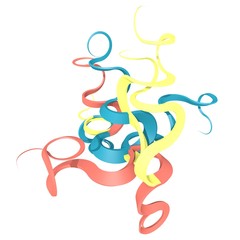 3d abstract curved shapes