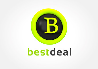 Abstract colored B character logo icon concept. Logotype