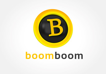 Abstract colored B character logo icon concept. Logotype