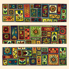 Paisley batik background. Ethnic african cards.