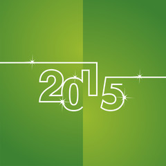 White line 2015 green background vector