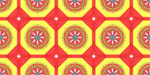 Ethnic pattern. Abstract kaleidoscope  fabric design.