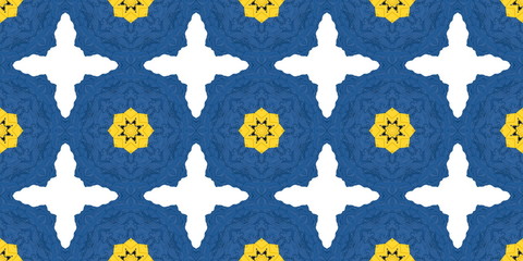 Fototapeta na wymiar Ethnic pattern. Abstract kaleidoscope fabric design.
