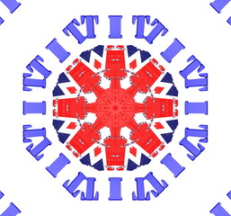 Ethnic pattern. Abstract kaleidoscope  fabric design.