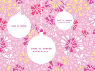 Vector pink abstract triangles Christmas ornaments silhouettes