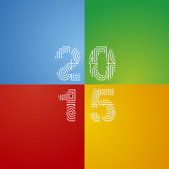 White abstract line 2015 color background vector