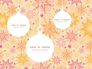 Vector warm stars Christmas ornaments silhouettes pattern frame