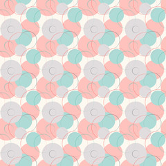 Abstract geometric line and round seamless pattern. Vector