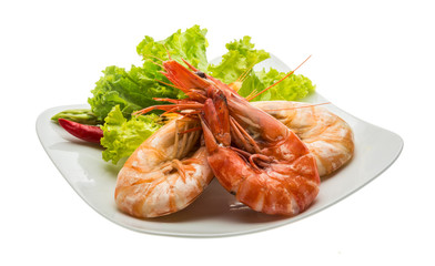 Boiled king prawns