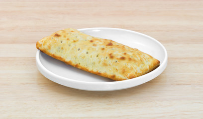 Pastie stuffed sandwich on plate