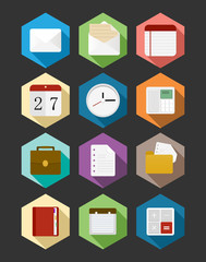 Business flat icons design set