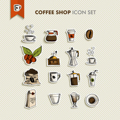 Coffee shop icons set illustration