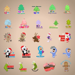 Christmas Icons And Elements Set - Isolated On Background