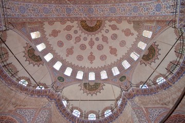 Interior of Blue mosque in Istanbul