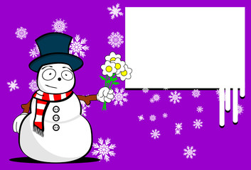 snow man cartoon xmas background card5