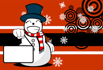 snow man cartoon xmas background card3