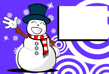 snow man cartoon xmas background card2