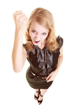 Angry Businesswoman Furious Woman Shaking Fist At You