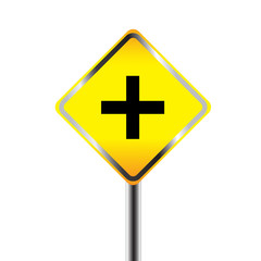 Caution Sign road on Isolated background