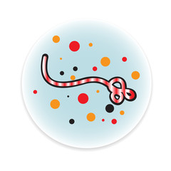 Ebola virus disease under the microscope. vector illustration