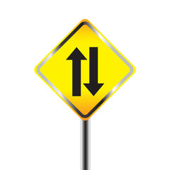 Two way traffic sign. vector illustration