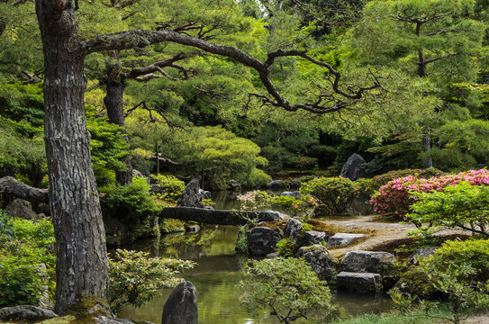 Japanese Garden at Ginkaku-ji Temple in Kyoto, Japan