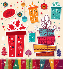 Christmas card with gifts