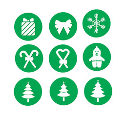 Green Christmas icons