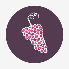 Hand-drawn grape ripe icon.