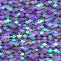 blue purple beveled cubes in 3d