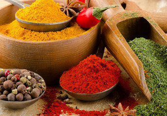 colourful  ground spices
