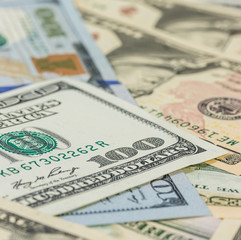 Banknotes in US currency as US dollar