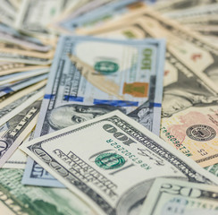 Banknotes in US currency as US dollar