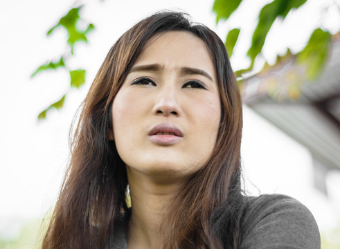 woman looking so borred