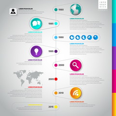 Colorful Flat Timeline Template, can be use for web design, web