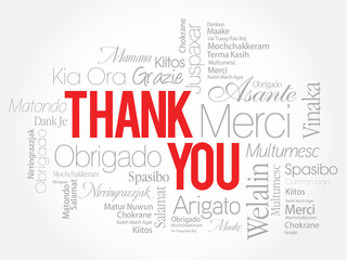 Red Thank You Word Cloud in vector format