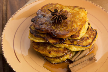 Pumpkin Fritters with cinnamon