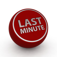 Last minute circular icon on white background