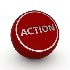 Action circular icon on white background