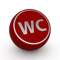 WC circular icon on white background