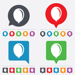 Balloon sign icon. Birthday air balloon.