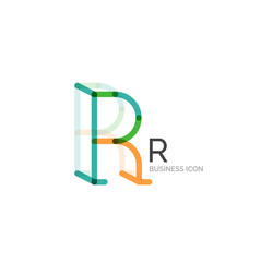 Minimal R font or letter logo design