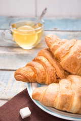 croissant with tea