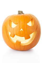 Halloween pumpkin isolated on white, clipping path