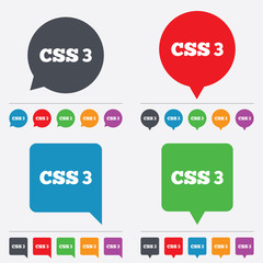 CSS3 sign icon. Cascading Style Sheets symbol.