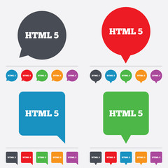 HTML5 sign icon. New Markup language symbol.