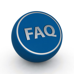 faq circular icon on white background