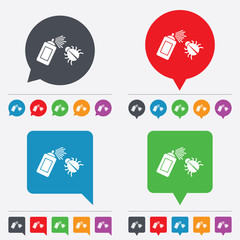 Bug disinfection sign icon. Fumigation symbol.