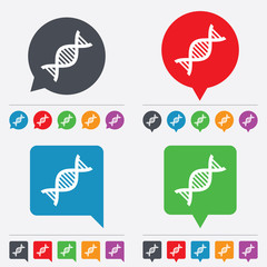 DNA sign icon. Deoxyribonucleic acid symbol.